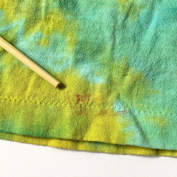 Jukes Pittsburgh T-Shirt L Turquoise Yellow Tie Dye Vtg Hanes Single Stitch READ - Picture 13 of 13